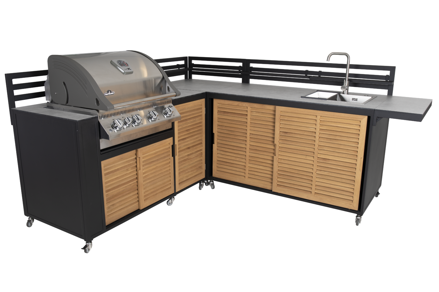 Fornax Outdoorküche Schwarz/teak