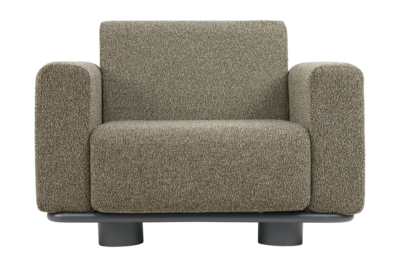 Bolster Sessel Anthrazit/Teddy Verde