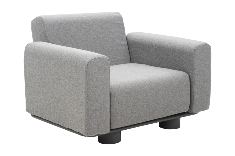 Bolster Sessel Anthrazit/Teddy Grey