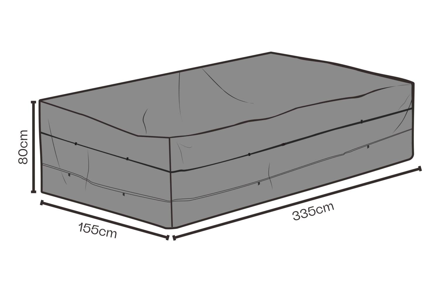 Möbelabdeckung Dining-Gruppe Schwartz - Atmungsaktiv