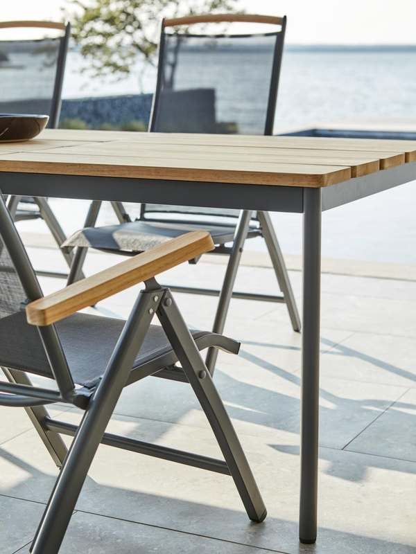 Nox Esstisch Antrazit/Teak