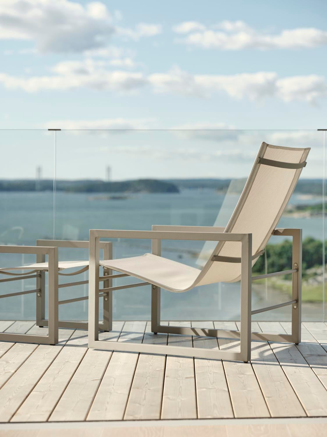 Vevi Fußhocker Khaki/Off-white