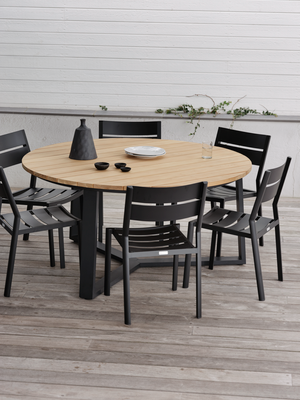 Laurion Esstisch Schwarz/Natur Holz