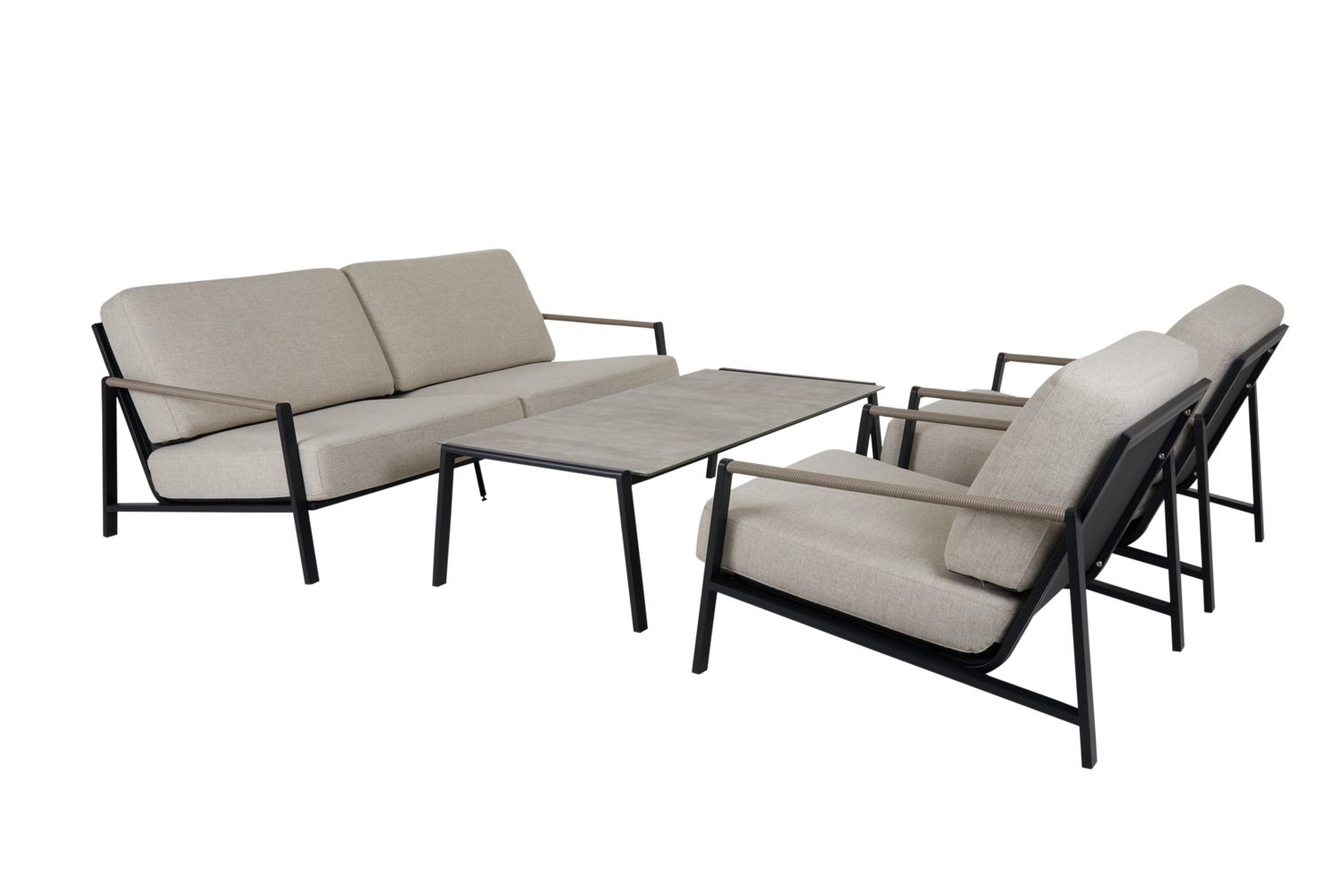 Lyra 2,5-Sitzer-Sofa Schwarz/Sand