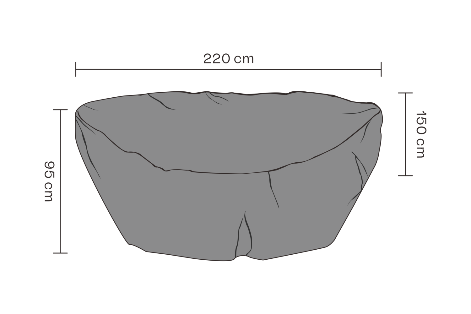 Möbelabdeckung Sonneninsel Schwartz - Atmungsaktiv