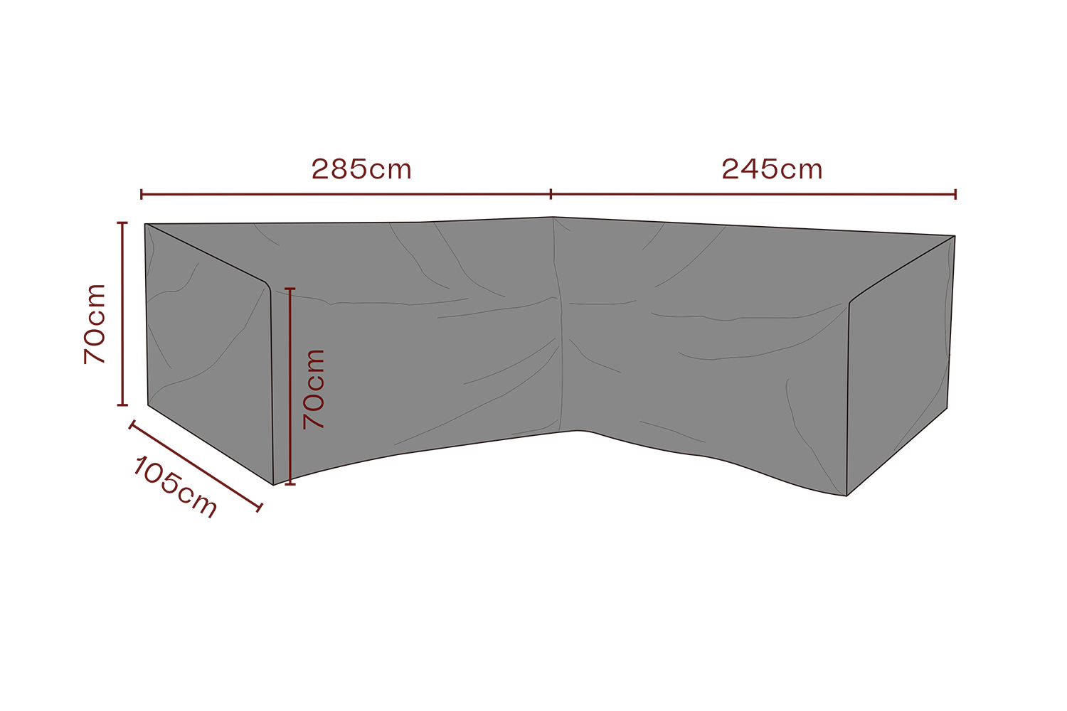 Möbelabdeckung Ecklounge Schwartz - Atmungsaktiv