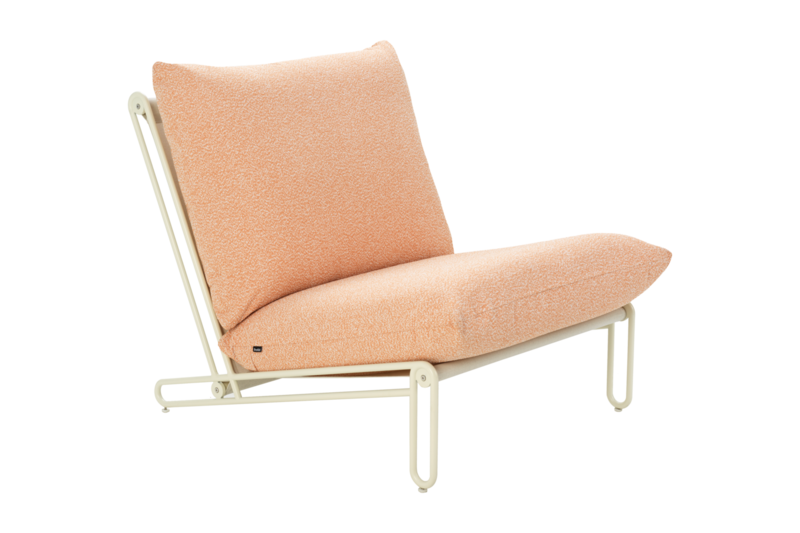 Blixt Loungesessel Pearl White/Teddy Orange
