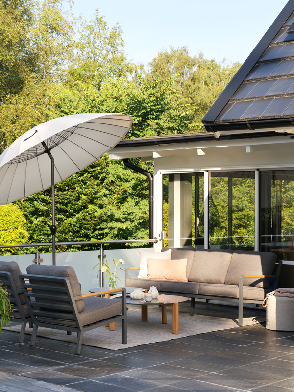 Domino Loungetisch Antrazit/Teak