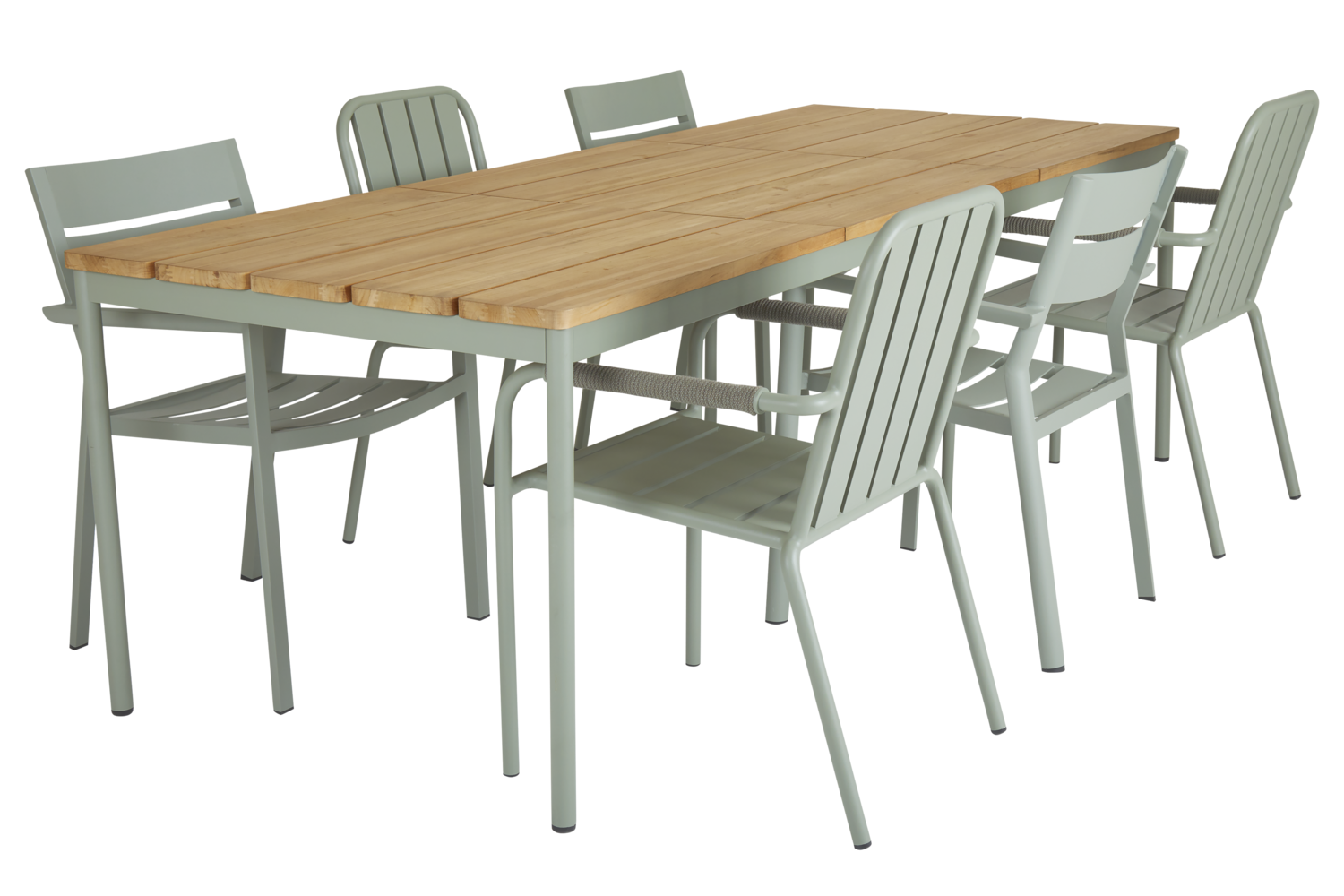 Nox Esstisch Dusty Green/teak