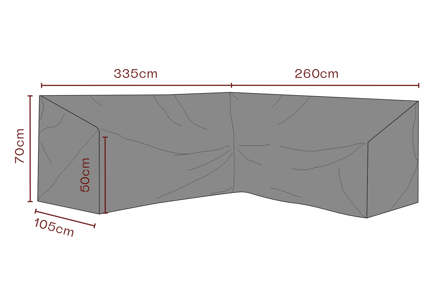 Möbelabdeckung Ecklounge Schwartz - Atmungsaktiv