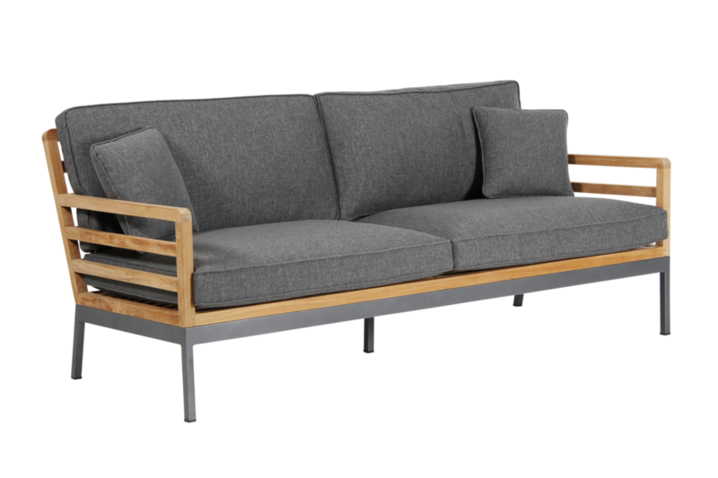 Zalongo 3-Sitzer Sofa Natur/grau